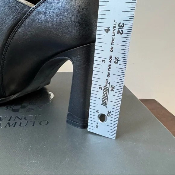 Vince Camuto Black Ankle Boots with Gold Buckle - Picture 8 of 10